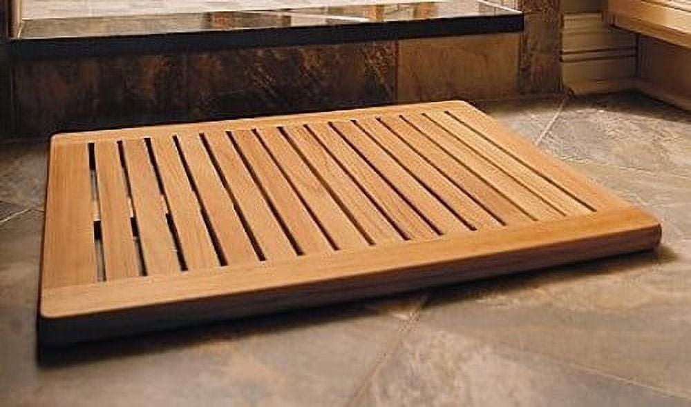  Shower Platform for Camping, Teak Bath Mats for Bathroom Floor  Shower Stall Corner, Elevated Square Sector Diamond Slatted Foot Mats/Pad  (A 45x45x4.3cm) : Home & Kitchen