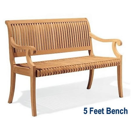 WholesaleTeak Outdoor Patio Grade-A Teak Wood 5 Feet Bench - -Giva Collection #WMBHGV5