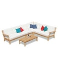 thumbnail image 1 of WholesaleTeak Outdoor Patio Grade-A Teak Wood Samurai 6 Piece Sectional Sofa Set - 2 Love Seats, 1 Lounge Chair, 1 Corner Pc, 1 Coffee Table & 1 Side Table -Furniture only #WMSSSSM3, 1 of 5