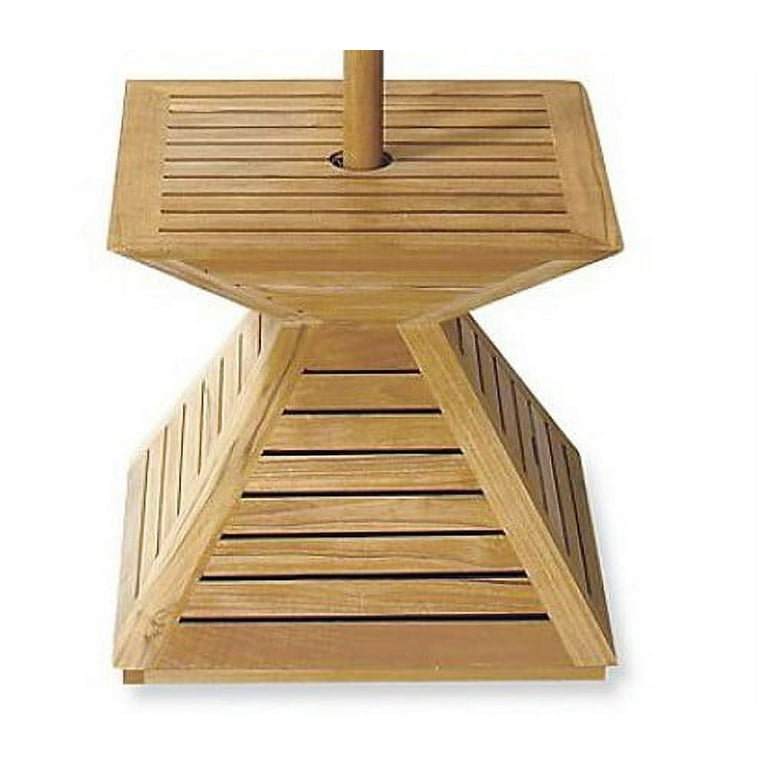 WholesaleTeak Grade-A Teak Wood Square Deck Outdoor Patio Umbrella