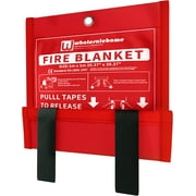 Wholesalehome Fire Extinguisher Blanket - Heavy Duty Portable Fiberglass Emergency Blanket - Puts Out Grill & Grease Flames - Safe & Reusable Survival Fire Safety for Home, Kitchen, Car, Camping 1x1m