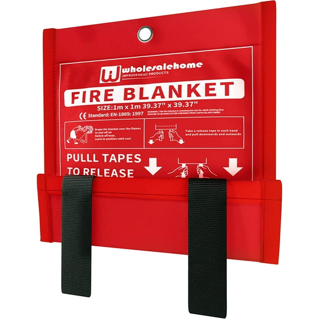 Wholesalehome Fire Extinguisher Blanket Heavy Duty Portable Fiberglass Emergency Blanket
