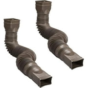 Wholesaleplumbing Supply 2-Pack Brown ible Downspout Extension Gutter Connector Rainwater Drainage,FD-85019-2PK