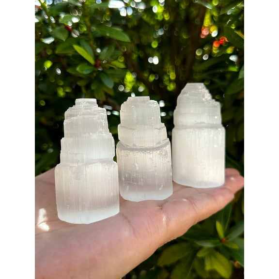 Wholeslae 2.5" Mini Selenite Skyscraper Tower, Selenite Skyscraper, Selenite Point, Gypsum Crystal, Healing Crystals (1 tower)