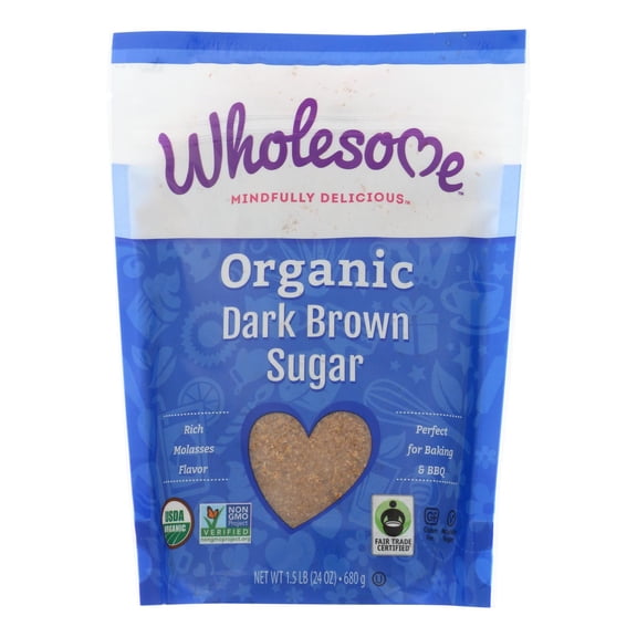 Wholesome Brown Dark Organic Sugar 24 oz (Pack Of 6)
