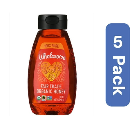 Wholesome Honey Fructose Squeeze Bottle Organic 16 oz (Pack Of 5)