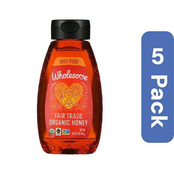 Wholesome Honey Fructose Squeeze Bottle Organic 16 oz (Pack Of 5)
