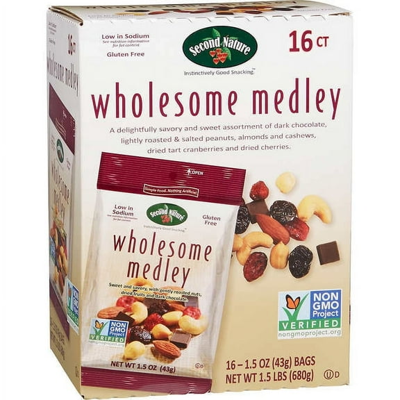 Wholesome Medley Snack Mix by Second Nature 1.5 Oz. 16 Counts