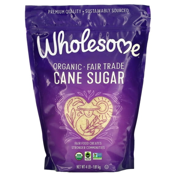 Wholesome Organic Cane Sugar 4 lbs Pack of 2