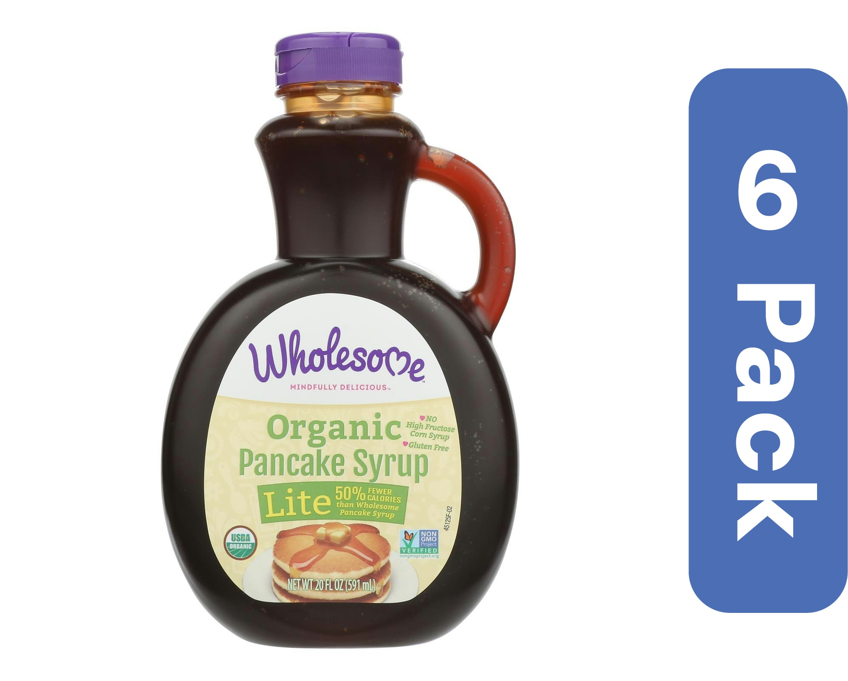 Wholesome Organic Lite Pancake Syrup 20 oz (Pack Of 6)