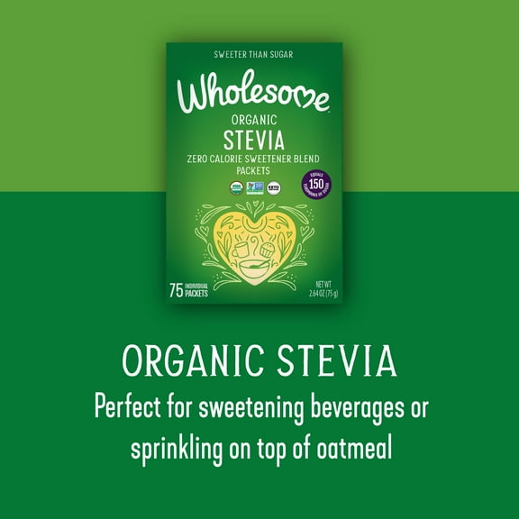 Wholesome Organic Stevia Sweetener 75 Pack 2.65 oz (Pack Of 6)