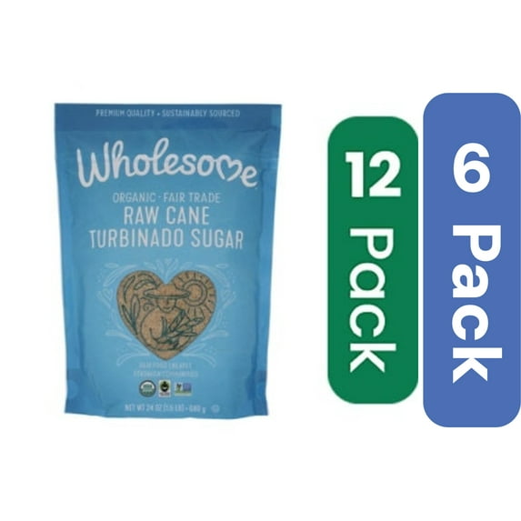 Wholesome Organic Turbinado Raw Sugar 24 oz (Pack Of 6)