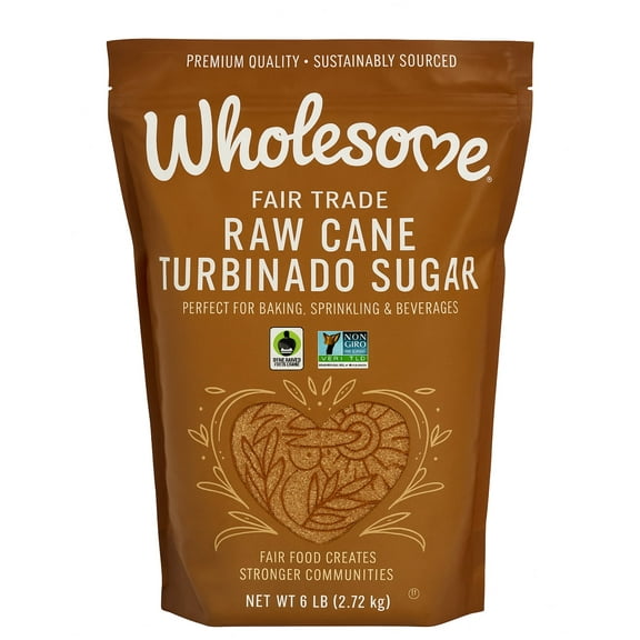 Wholesome Raw Cane Turbinado Sugar, Fair Trade, 6 lb Bag