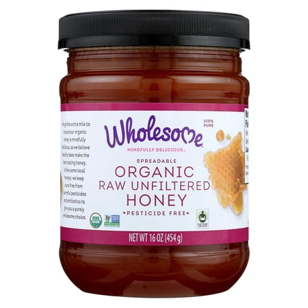 (Pack of 6) Wholesome Raw Unfiltered Organic Honey, 16 oz