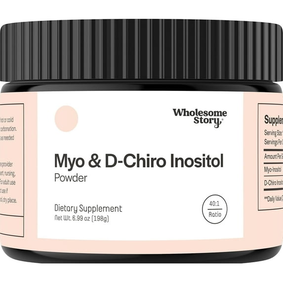 Wholesome Story Myo-Inositol & D-Chiro Inositol Powder Hormonal Balance Support Supplement, 6.5 oz