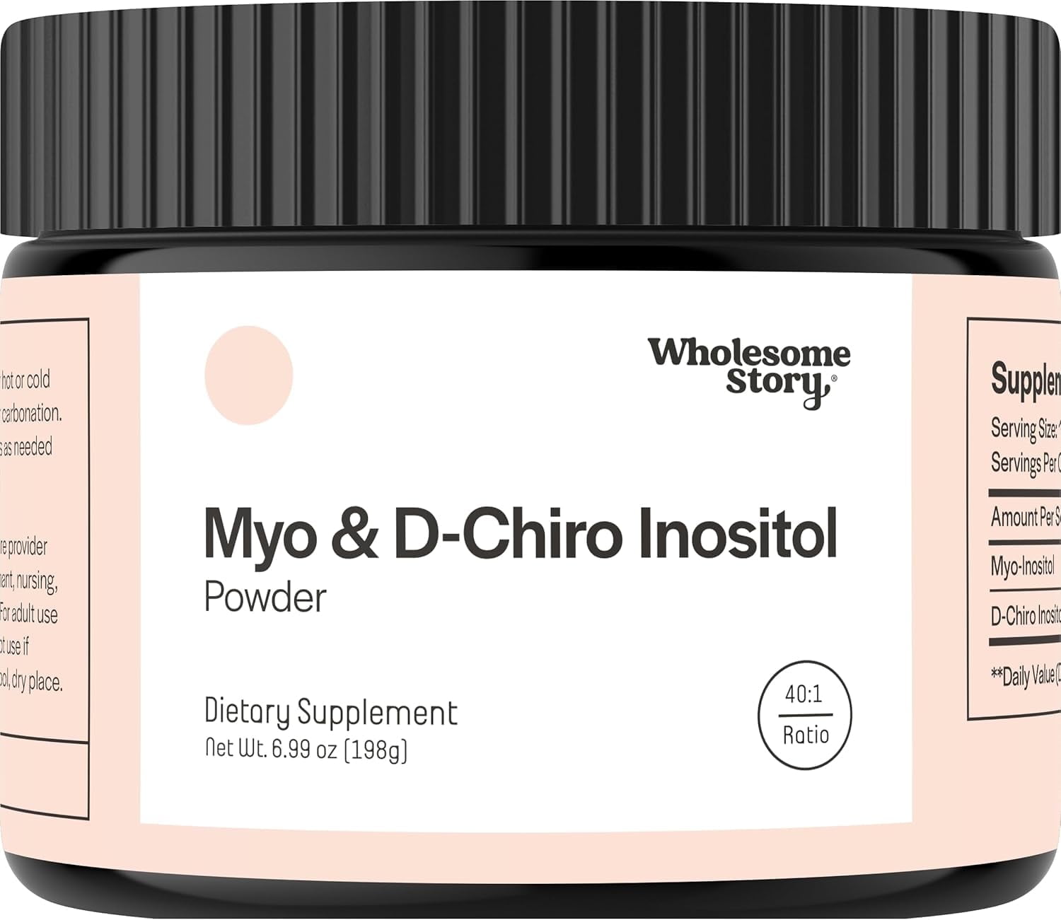 Wholesome Story Myo-Inositol & D-Chiro Inositol Powder, Supports Hormonal & Reproductive Wellness, 90 Servings