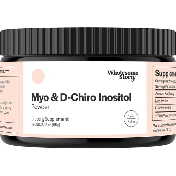 Wholesome Story Myo-Inositol & D-Chiro Inositol Powder Hormonal Balance Support Supplement, 2.17 oz