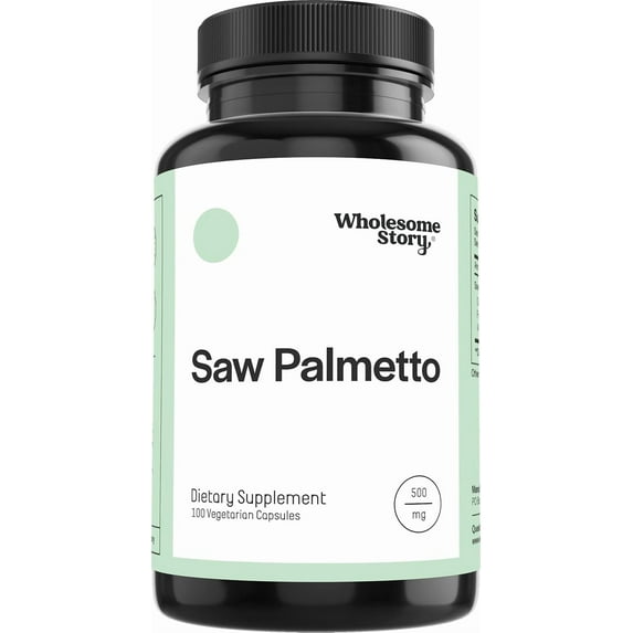 Wholesome Story Saw Palmetto Supplement for Hormonal Balance, Urinary Health, & Hair Growth, 100 Ct