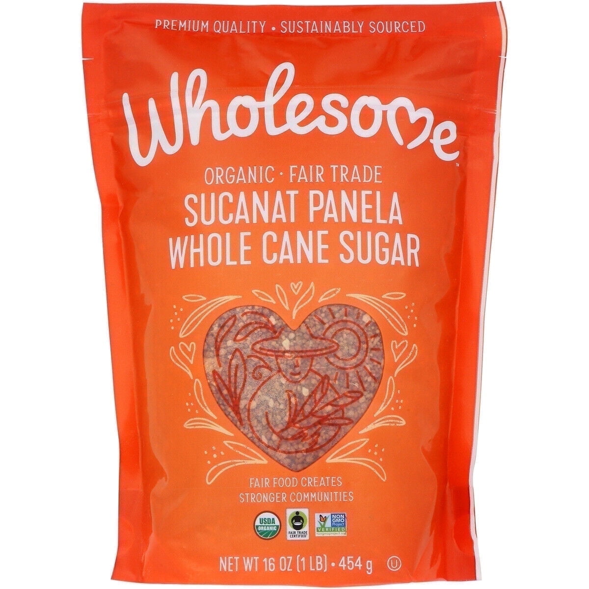 Wholesome Sweeteners Organic Sucanat Brown Sugar -- 1 lb Pack of 4