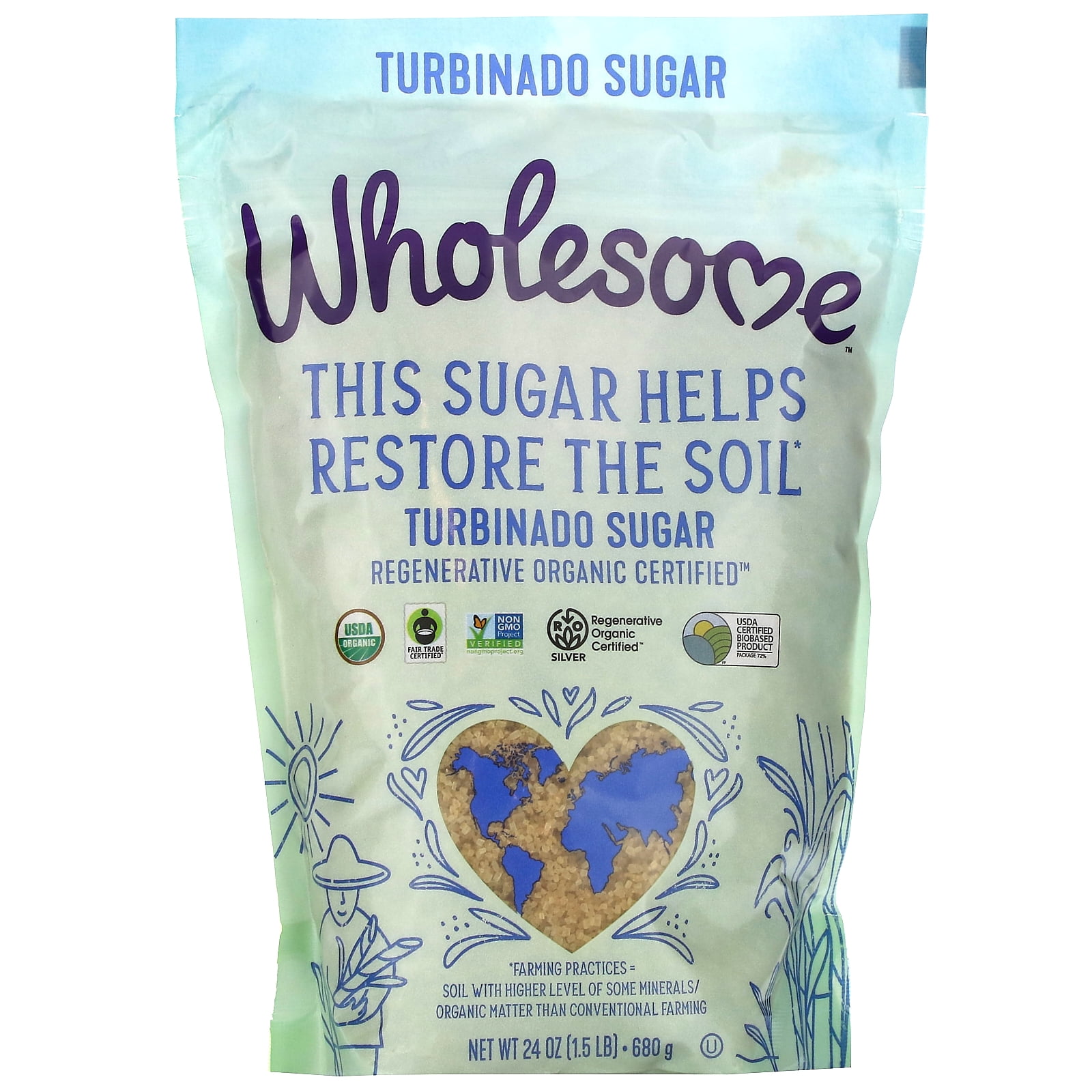 Wholesome Organic Turbinado Sugar 24 oz