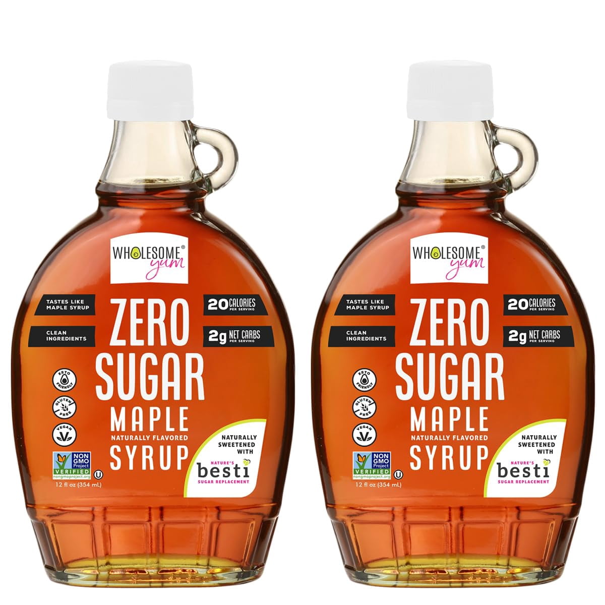 Wholesome Yum Maple Syrup, All Natural, 12 fl oz Glass Bottle