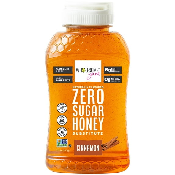 Wholesome Yum Zero Sugar Honey Substitute - Sweet Cinnamon - Natural Sugar Free Honey Alternative with Monk Fruit & Allulose - 0 Net Carbs (11 oz)
