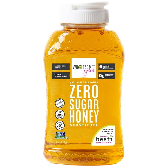 Wholesome Yum Zero Sugar Honey Substitute with Monk Fruit & Allulose - Sugar Free Honey Alternative, 11 oz