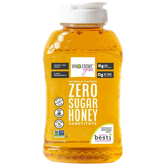 Wholesome Yum Zero Sugar Honey Substitute with Monk Fruit & Allulose - Sugar Free Honey Alternative, 11 oz