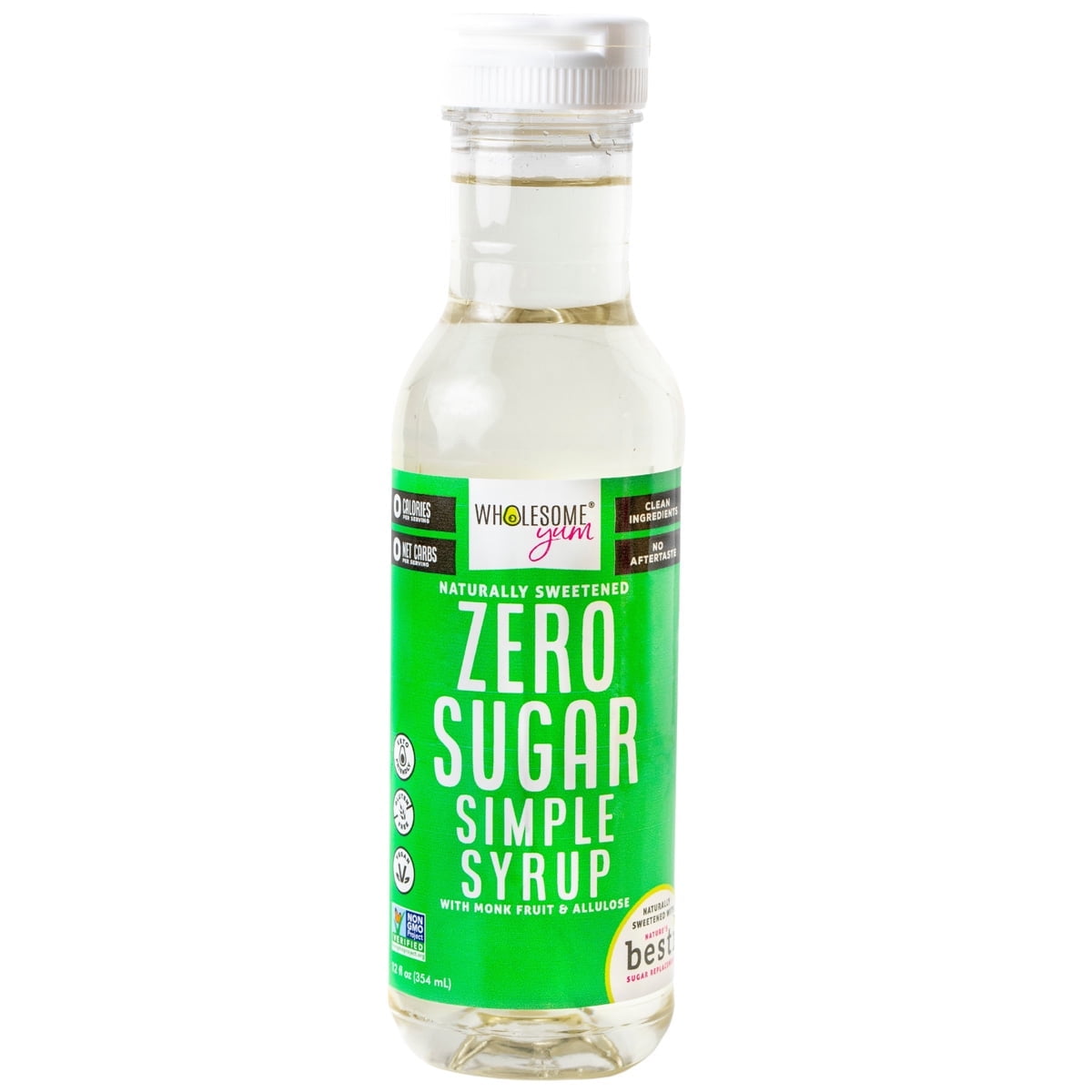 Wholesome Yum KetoFriendly, GlutenFree, Zero Sugar Simple Syrup Monk Fruit & Allulose