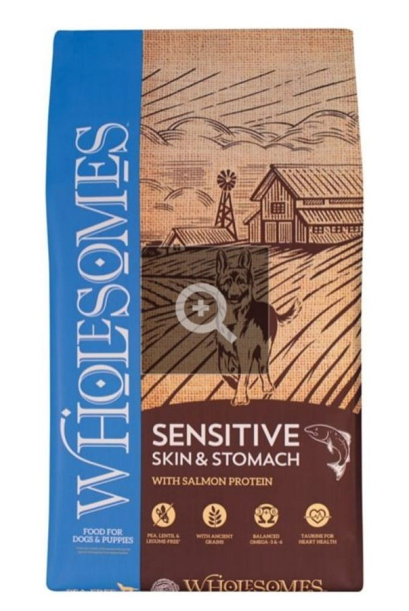 Wholesomes 2100114 Sensitive Skin and Stomach Salmon Recipe Dry Dog