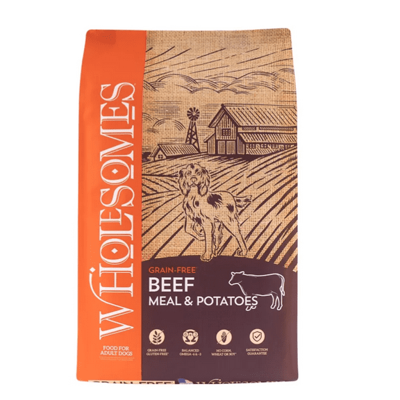 Wholesomes Adult Grain-Free Beef and Potato Recipe Dry Dog Food, 35 lb. Bag