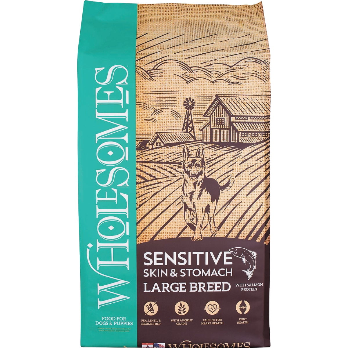 Wholesomes Adult Large Breed Sensitive Skin and Stomach Salmon Dry Dog Food - 30 lbs