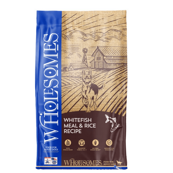 Wholesomes Adult Whitefish Meal and Rice Recipe Dry Dog Food, 40 lb. Bag