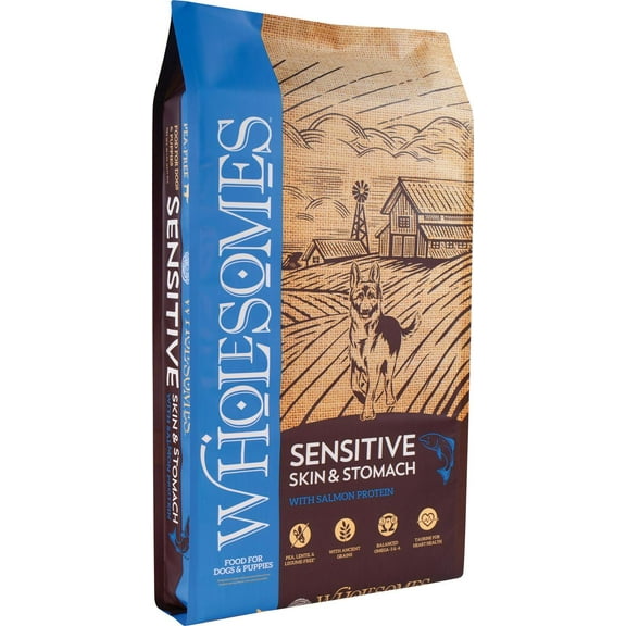 Wholesomes All Life Stages Sensitive Skin and Stomach Salmon Recipe Dry Dog Food 30lb