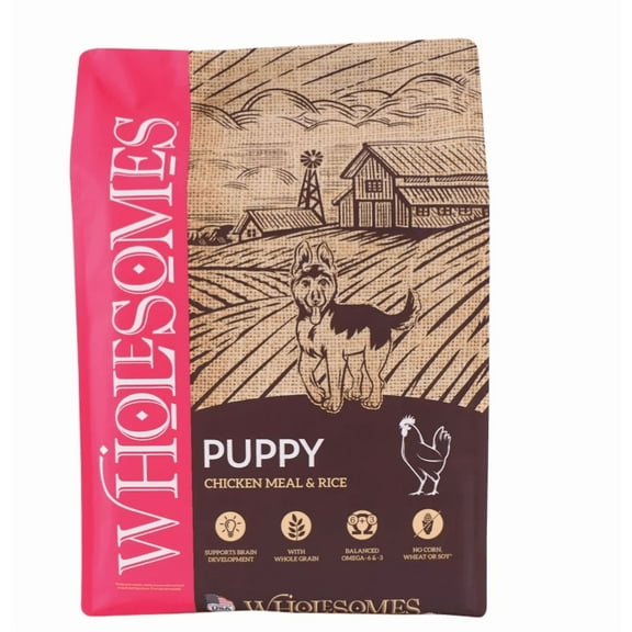 Wholesomes Puppy Chicken Meal and Rice Recipe Dry Dog Food, 16.5 lb. Bag