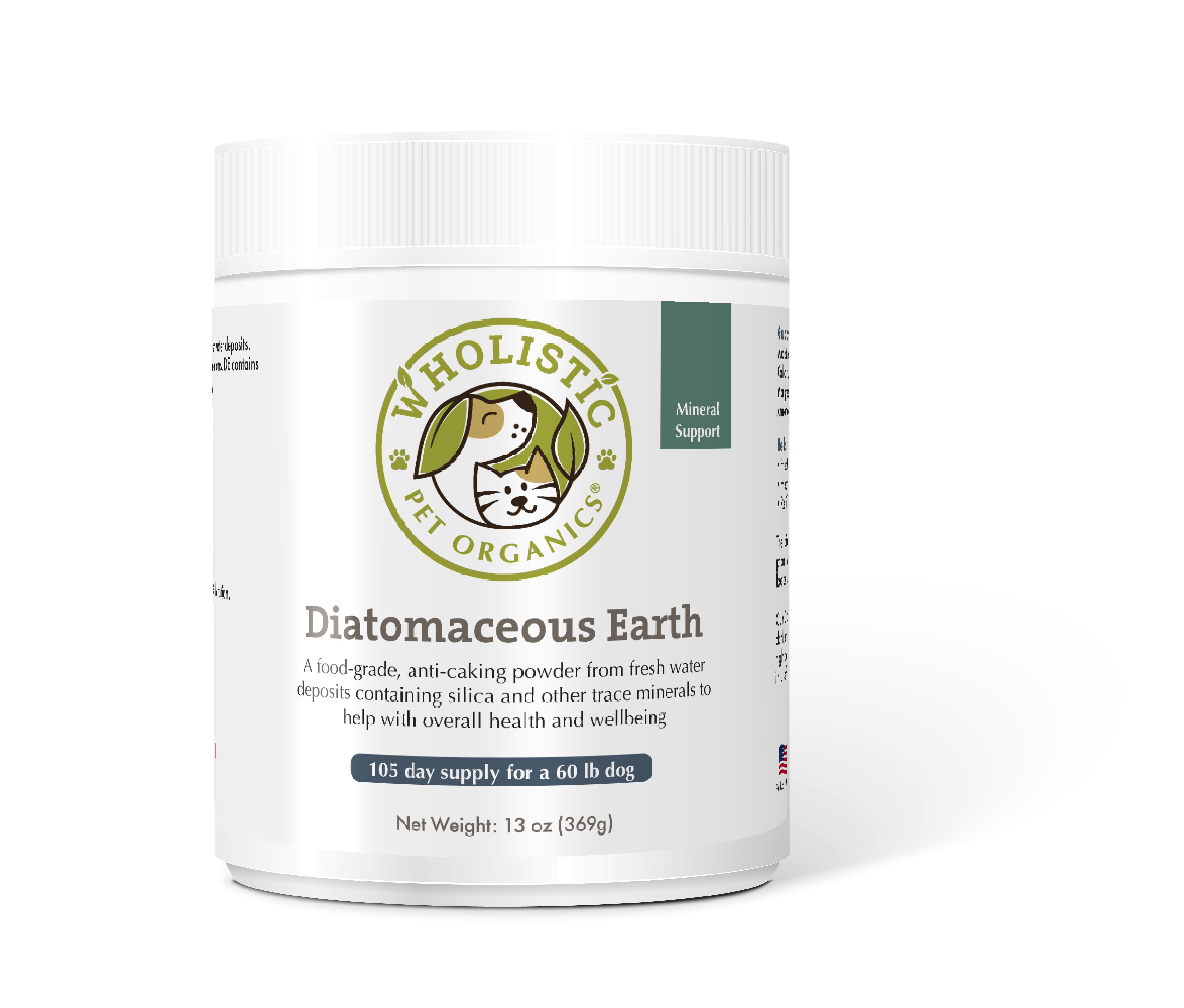 Wholistic Pet Organics Diatomaceous Earth for Dogs Organic Food Grade