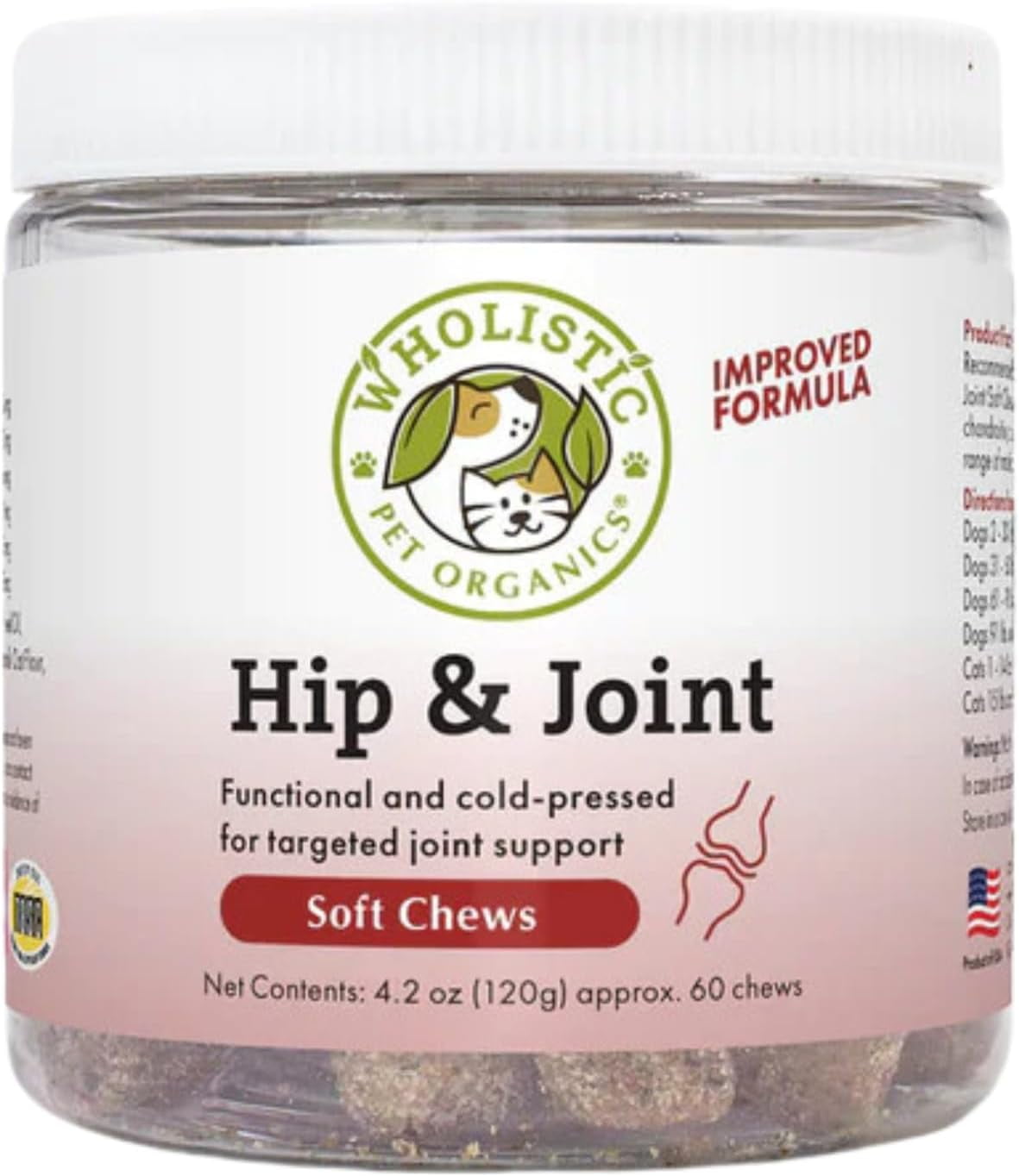Wholistic Pet Organics Run Free Dog Hip & Joint Chews 60 Count