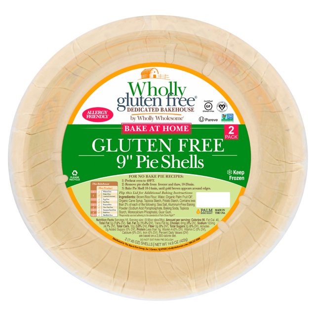 Wholly Gluten Free by Wholly Wholesome Bake At Home 9" Pie Shells, 7.45
