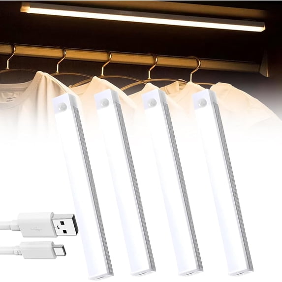 Light, Infrared Motion Sensor LED Cabinet Light, Magnetic Rechargeable Night Light with 3 Colors for Kitchen, Stairs, Fridge