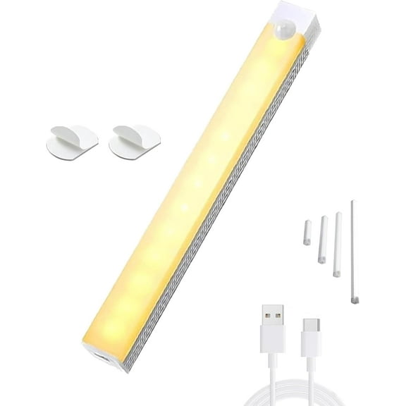 Whollyas Light - Smart Sensor Magnetic LED Lights, Motion-Activated Rechargeable Night Light with Adhesive Mounting
