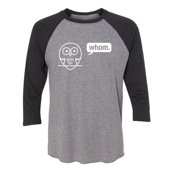 Whom (owl) Unisex 3/4 Sleeve Baseball Raglan Tee