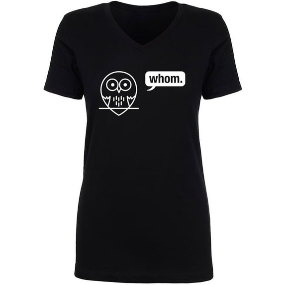 Whom (owl) Womens V-Neck T-Shirt