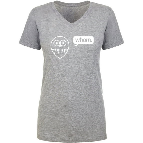 Whom (owl) Womens V-Neck T-Shirt