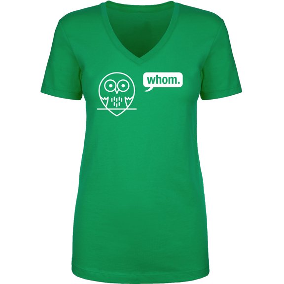 Whom (owl) Womens V-Neck T-Shirt