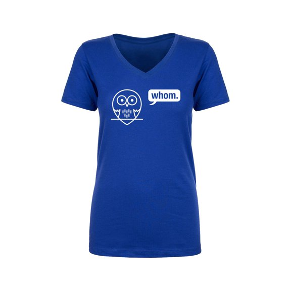 Whom (owl) Womens V-Neck T-Shirt