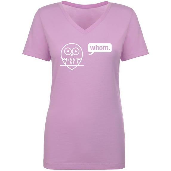 Whom (owl) Womens V-Neck T-Shirt