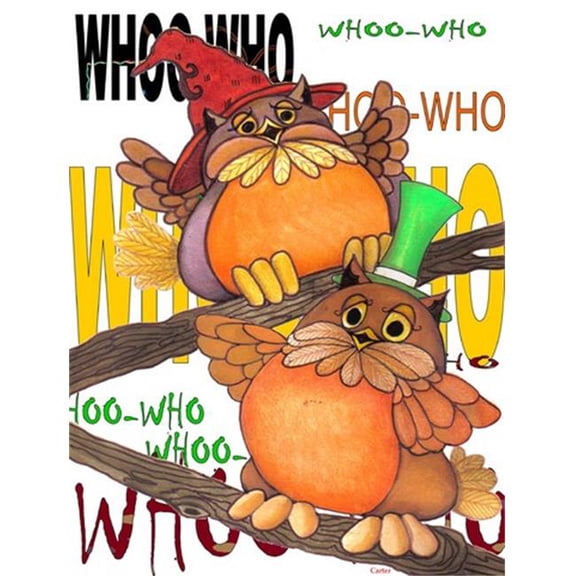 Whoo Who Owl Flag Garden Size