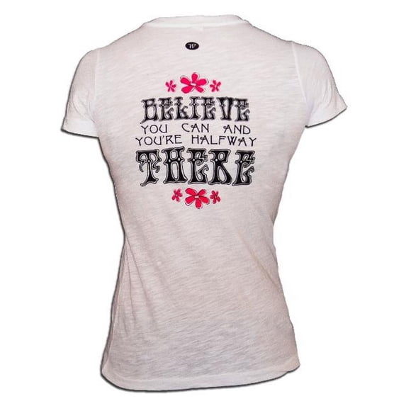 Whooha Gear 100-6810-W-L Believe You Can Slub Tee- White, Large 12