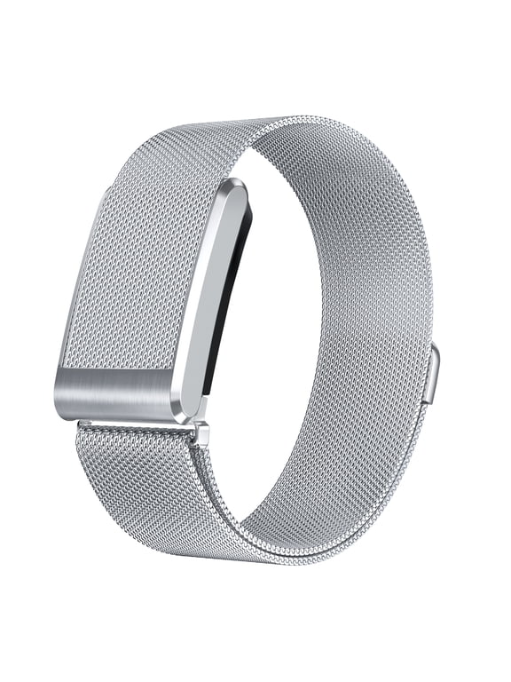 For Whoop 5.0 MG Nylon Loop Replacement Band, Breathable Woven Strap with Metal Capsule Frame, Adjustable Sweat-Resistant Sport Watch Band for Running, Cycling & Everyday Wear, Silver