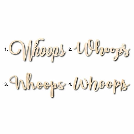 Whoops Sign Unfinished Wood Cutout Home Decor DIY Option 1- 24" Wide / 1/4"
